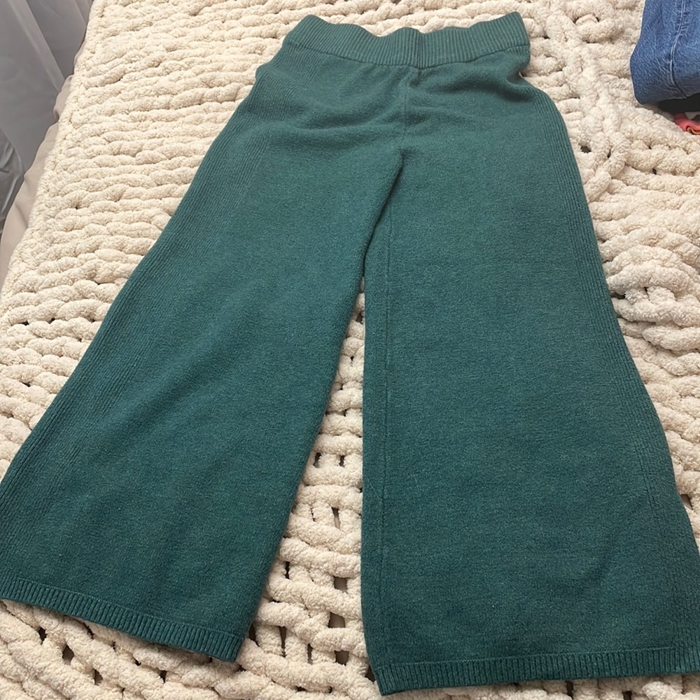 Target knit teal wide leg pants size XS